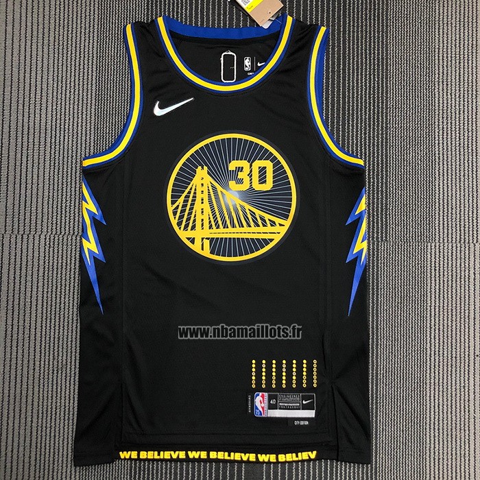 Maillot Golden State Warriors Stephen Curry 2974th 3 Points Noir